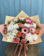 Букет цветов из:  Розы, Герберы и Хризантемы в Намцах