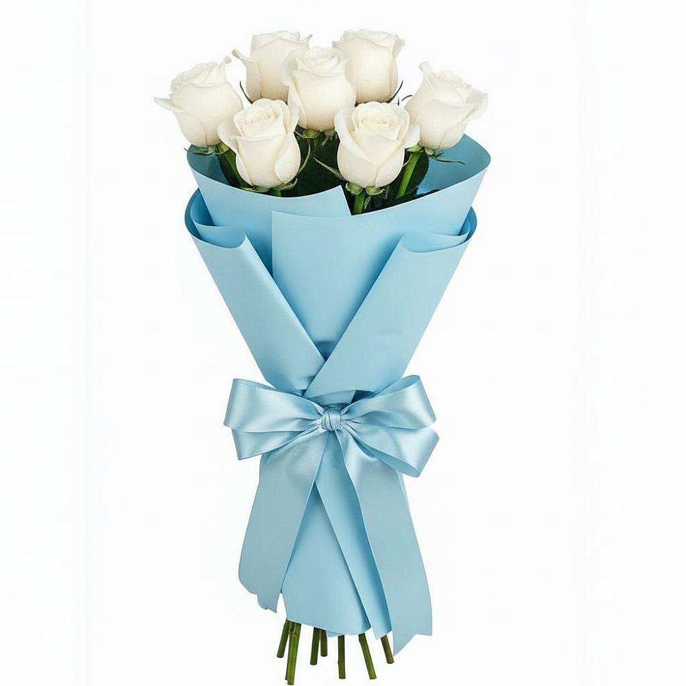Букет 7 белых роз Проуд в Намцах