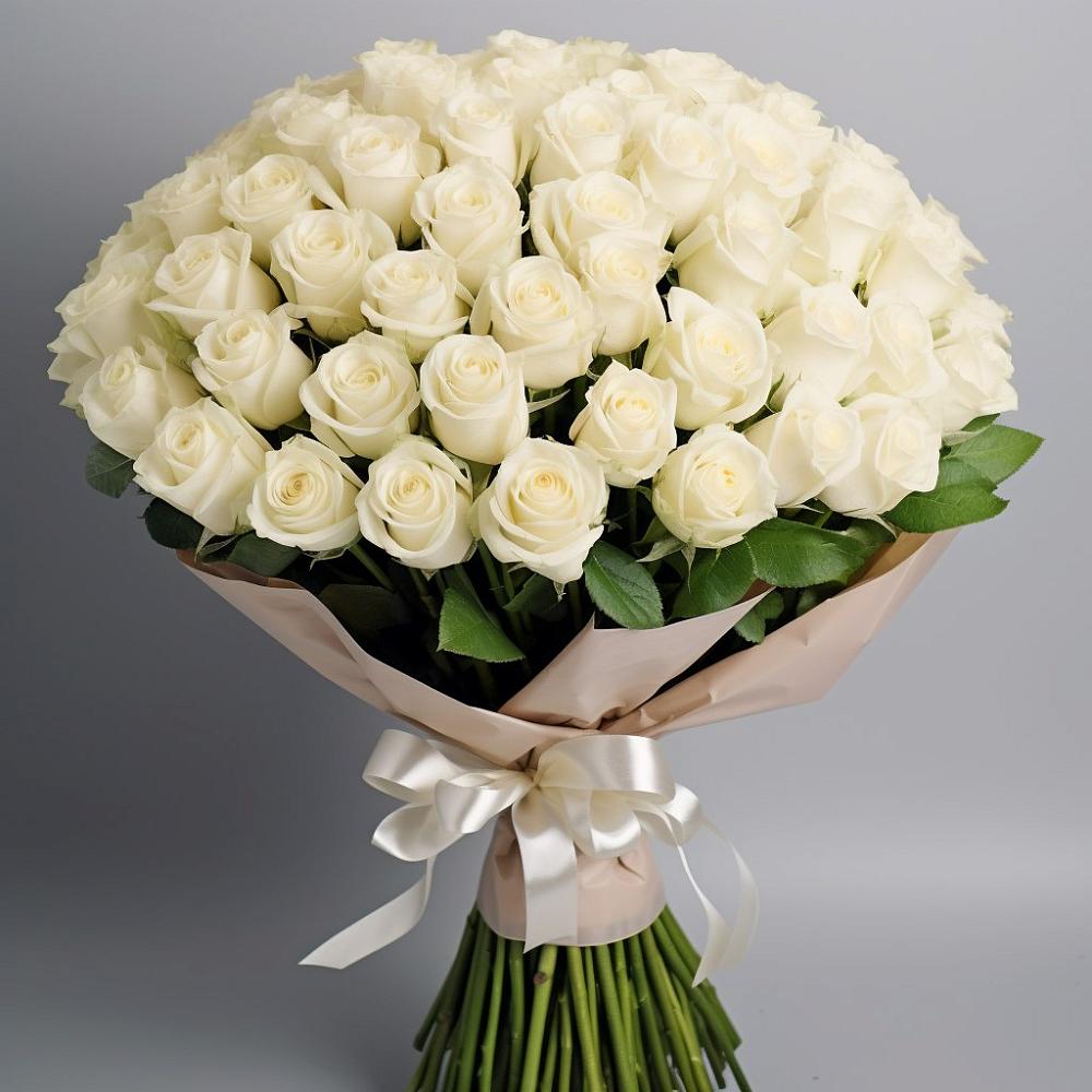 Букет 101 беля роза Белоснежка в Намцах