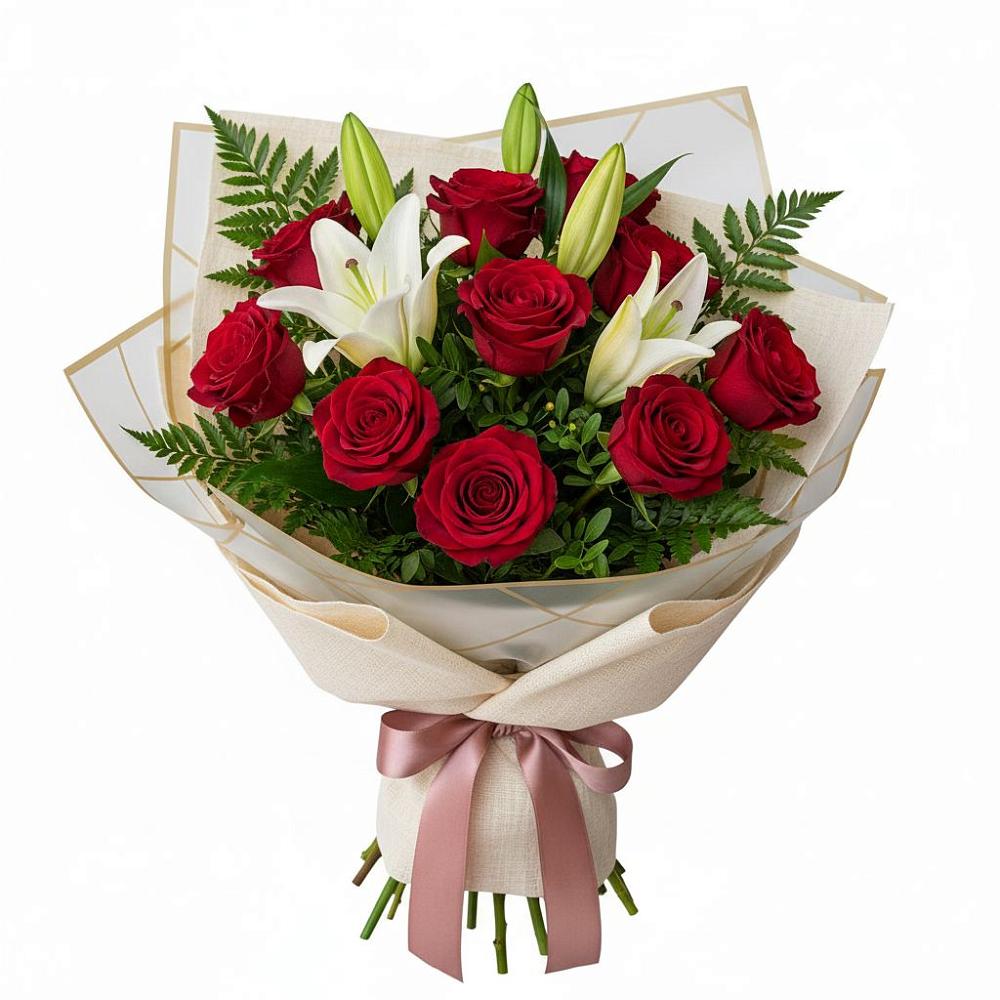 Букет цветов из: Лилии и Розы в Намцах