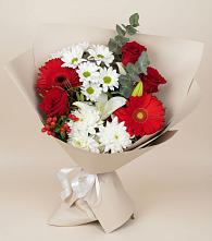 Букет цветов из:  Розы, Хризантемы, Герберы и Лилии #REPLACE_PRED# Намцах