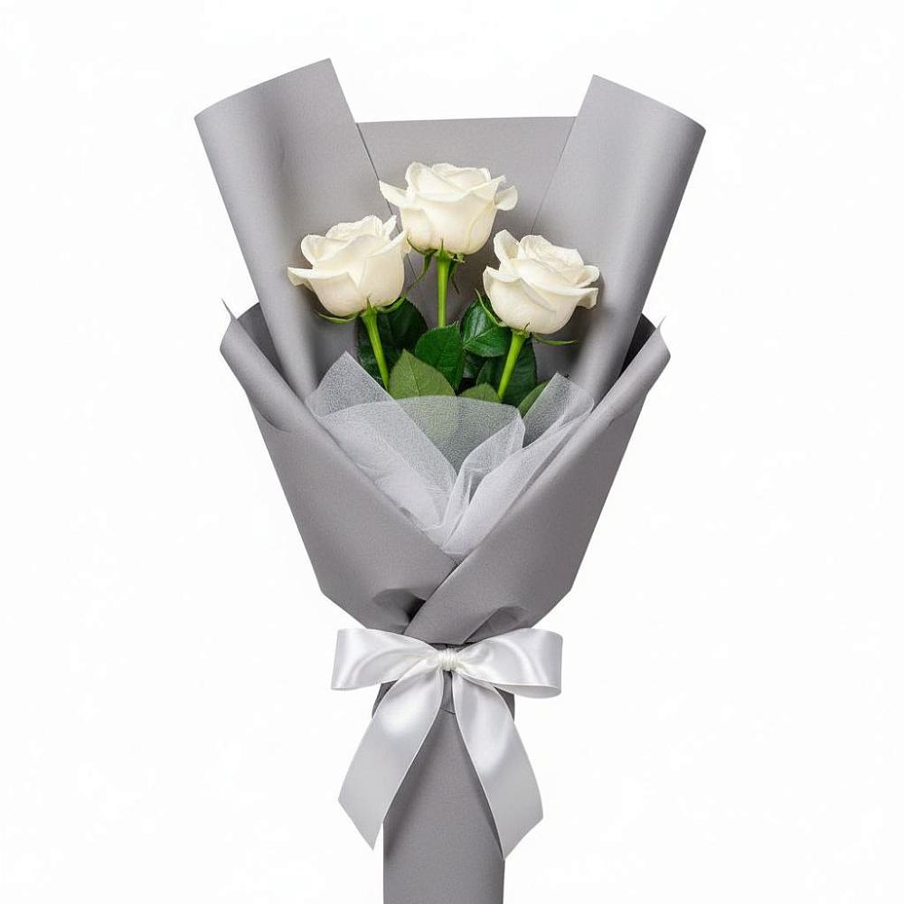 Букет 3 белые розы в Намцах